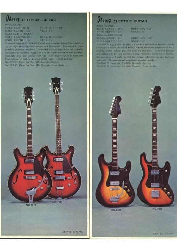 Ibanez Catalogue Vintage Japan Guitars