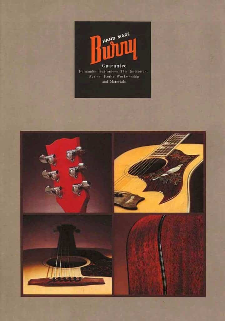 Fernandes-Burny electric guitars catalog 1977 Acusticas / Fernandes-Burny Catálogo de guitarras 1977 Acustics