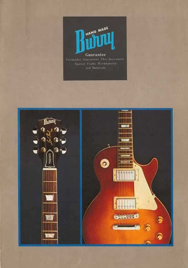 Fernandes-Burny electric guitars catalog 1977 Burny / Fernandes-Burny Catálogo de guitarras 1977 Burny