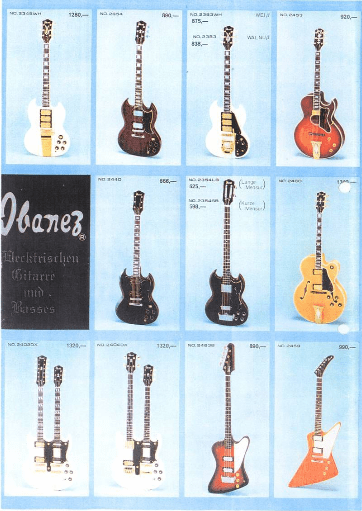 Ibanez Guitars Catalogue 1976 / Ibanez Catálogo de Guitarras 1976