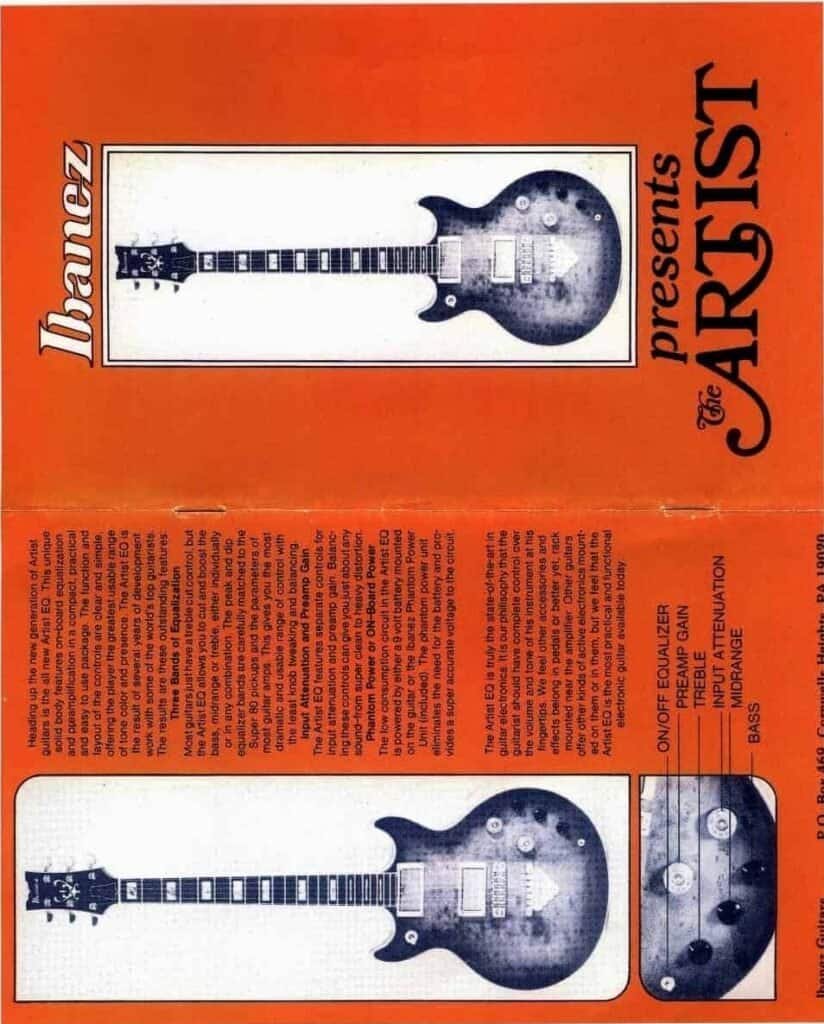 Ibanez Guitars Catalogue 1977 Present Artist Series / Ibanez Catálogo 1977 Present Artist Series