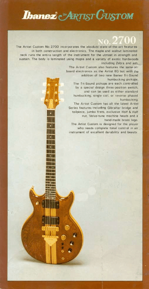 Ibanez Guitars Catalogue 1978 Artist Customs / Ibanez Catálogo 1978 Artist Customs
