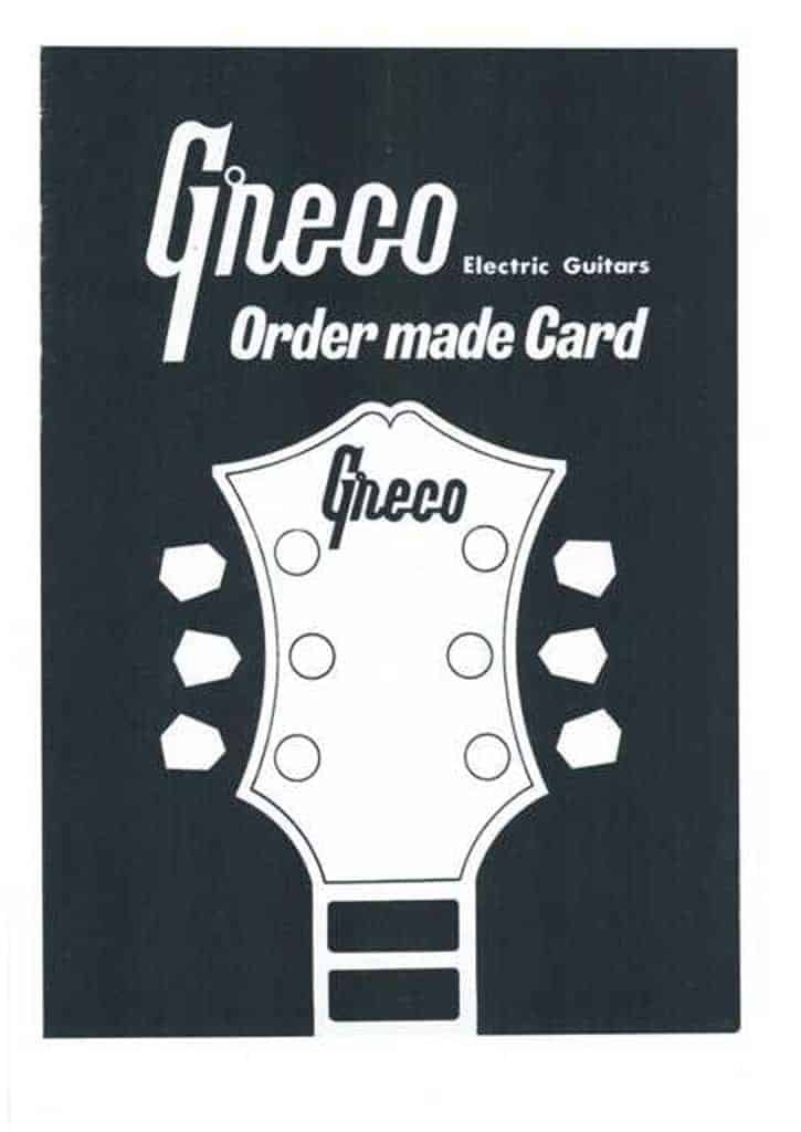 Greco Guitars Catalogue Order Made Guitars 1970's / Greco Catálogo Order Made Guitars 1970's