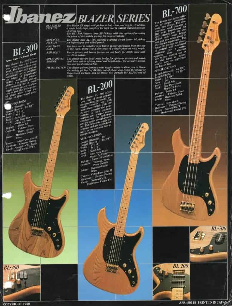 Ibanez Guitars Catalogue 1980 Blazer Series / Ibanez Catálogo 1980 Blazer Series