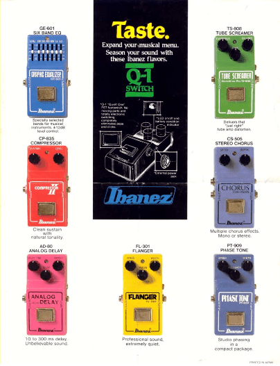 Ibanez Guitars Catalogue 1980 Taste Q-1 Switch / Ibanez Catálogo 1980 Taste Q-1 Switch