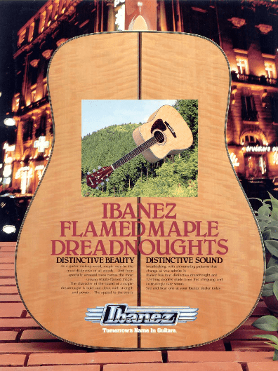 Ibanez Guitars Catalogue 1981 Flamed Maple Dreadnoughts / Ibanez Catálogo 1981 Flamed Maple Dreadnoughts
