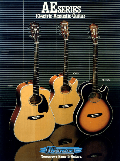 Ibanez Guitars Catalogue 1982 AE Series Electric Acoustics Guitar / Ibanez Catálogo 1982 AE Series Electric Acoustics Guitar