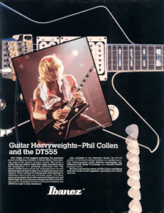 Ibanez Guitars Catalogue 1985 Phil Collen and the DT555 / Ibanez Catálogo 1985 Phil Collen and the DT555