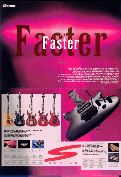 Ibanez Guitars Catalogue 1992 Poster Faster Deeper