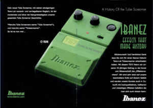 Ibanez Guitars Catalogue 2006 A History of the Tube Screamer