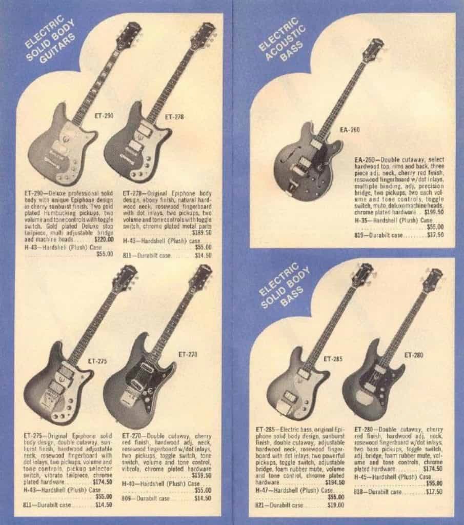 Catalogue Epiphone 1974 | Vintage Japan Guitars
