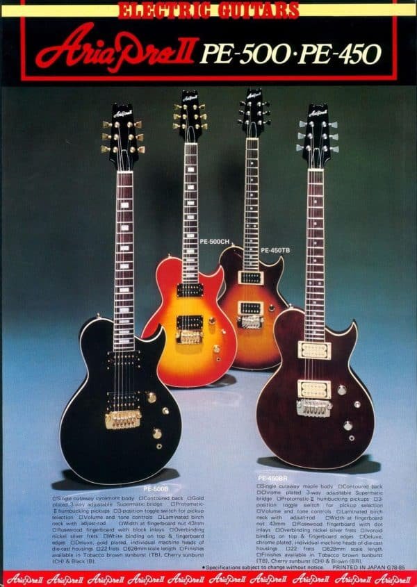 Aria - Aria Pro II Guitar Catalogues - Vintage Japan Guitars