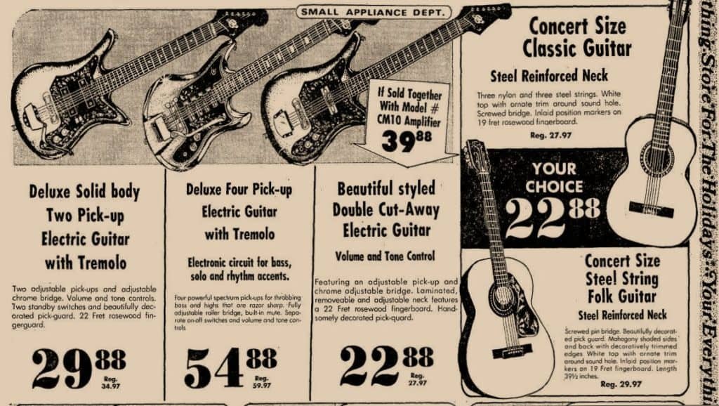 Teisco 1972 Guitar Ad