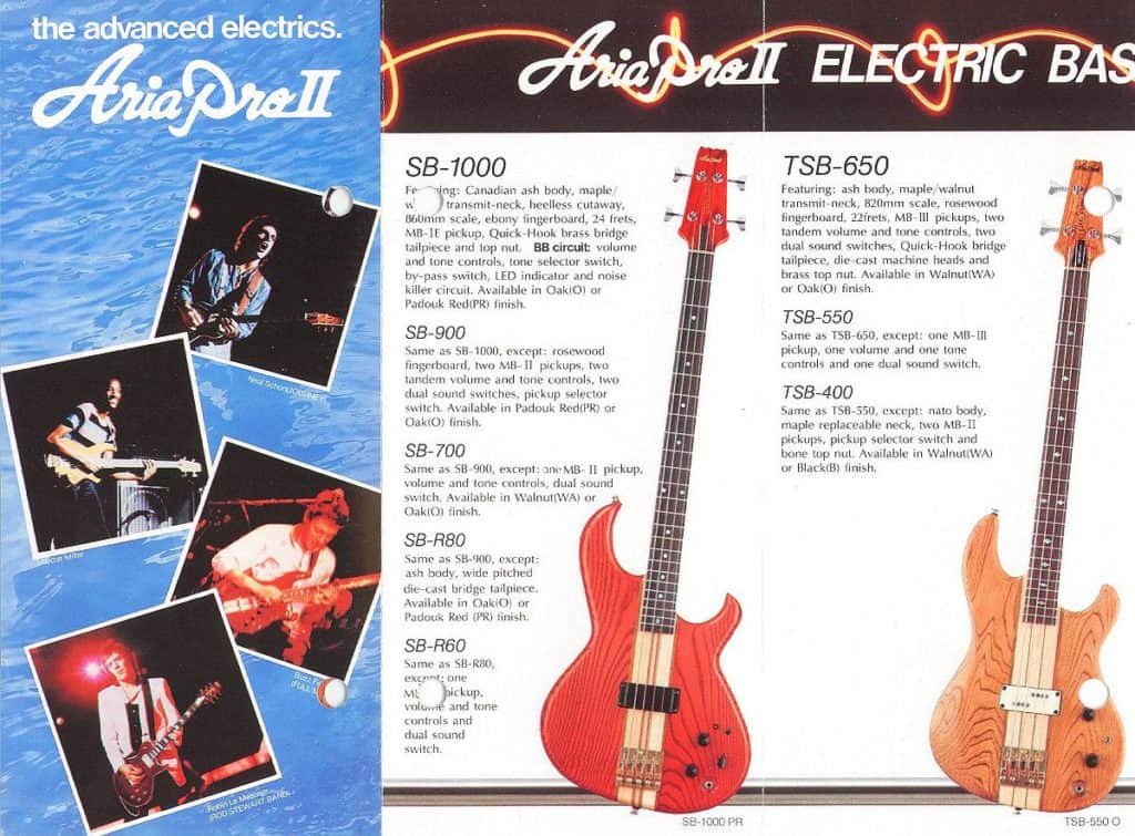 Aria Pro II 1982 Guitar Flyer