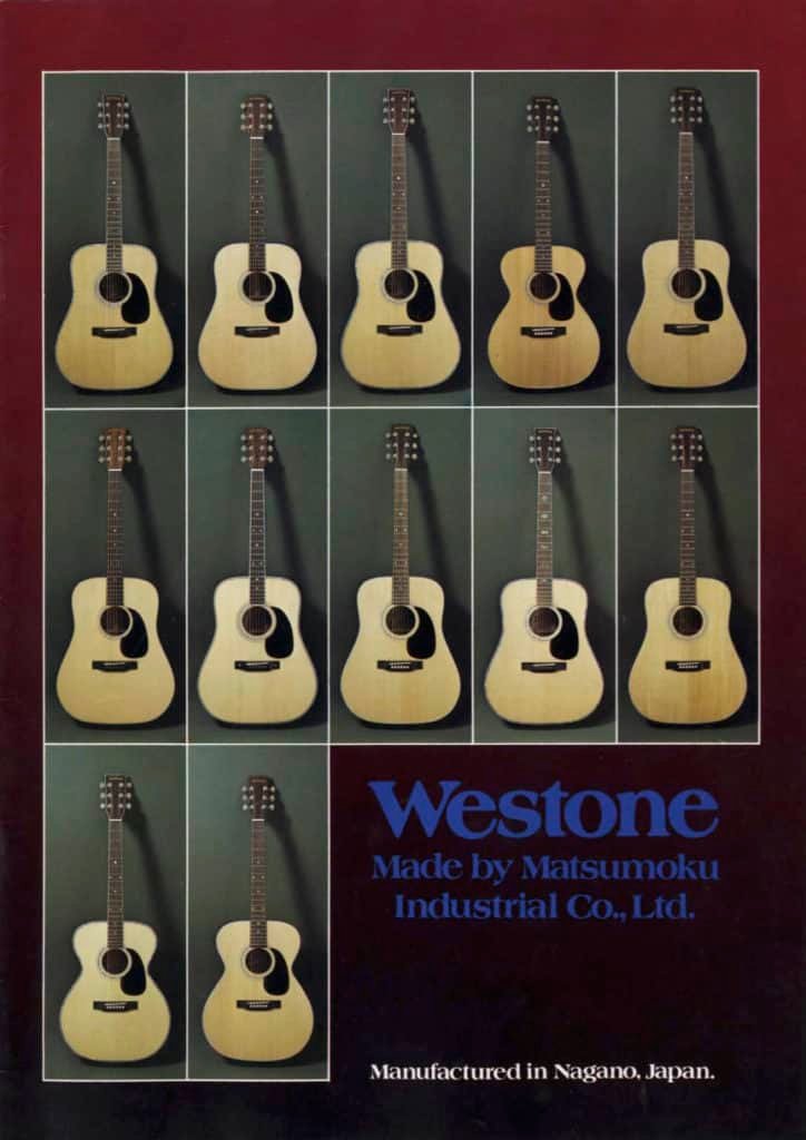 Westone mid 70's Acoustique Guitar Catalogue