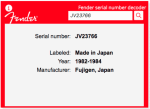 Fender Japan Serial Number Decoder