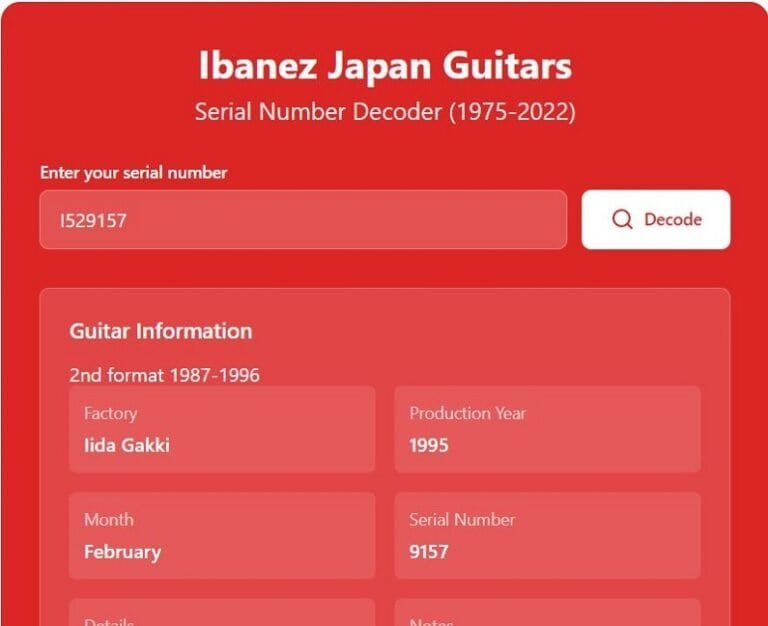 Ibanez Japan Serial Number Decoder