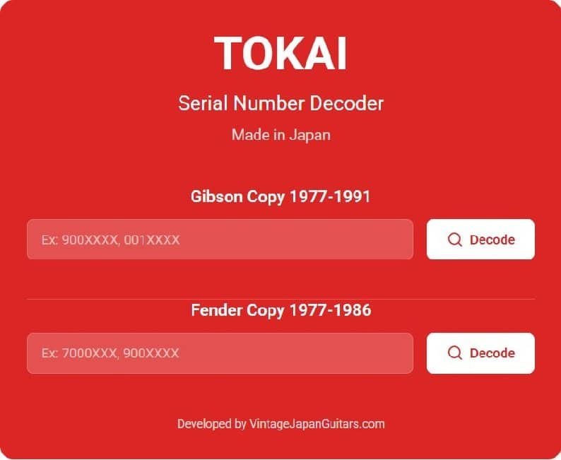 Tokai Serial Decoder